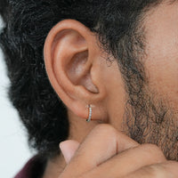 Round Cut Lab Diamond Hoop & Huggie Men's Earrings
