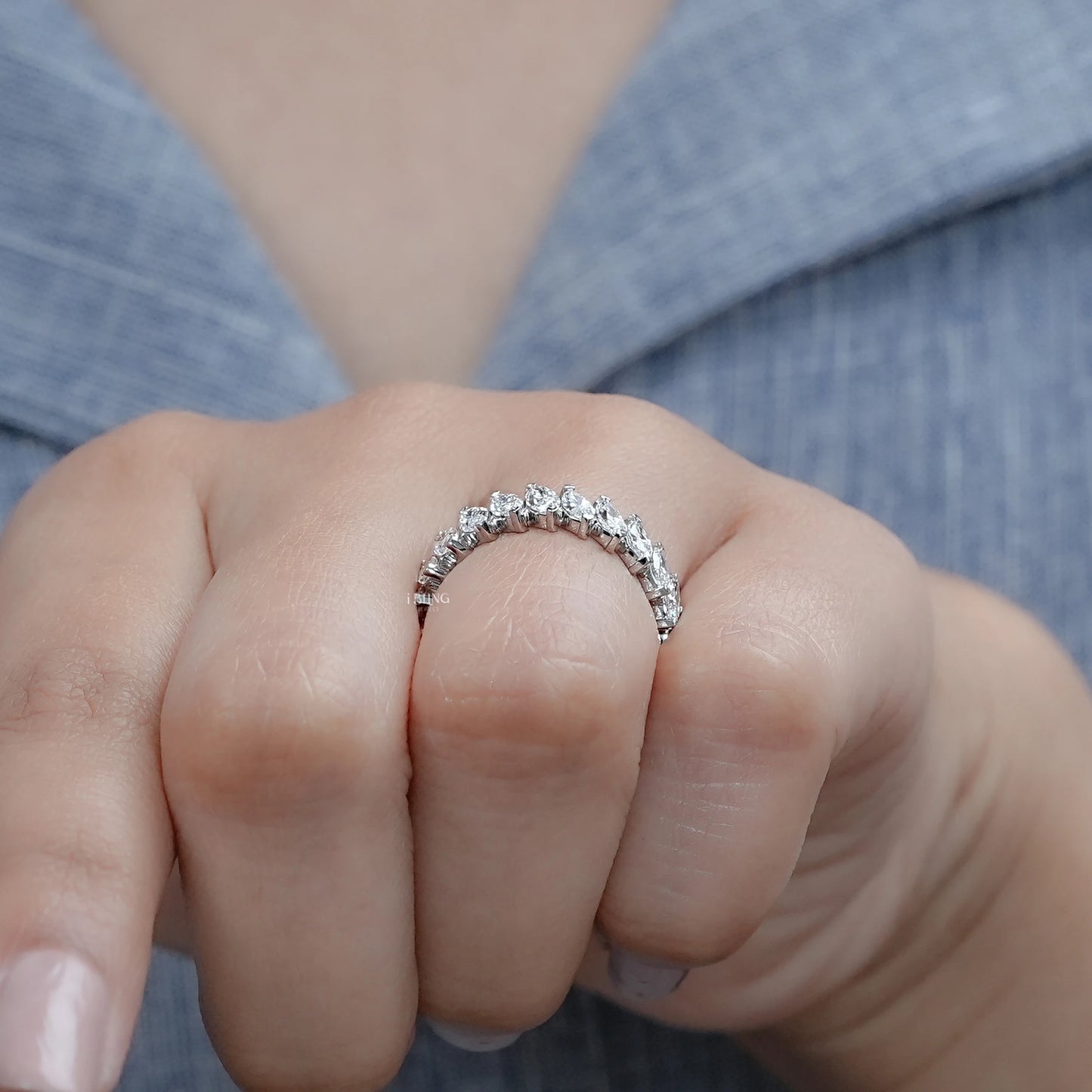 Marquise Cut Lab Diamond Full Eternity Band