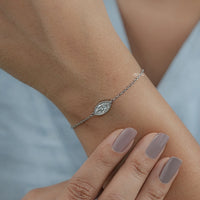 Marquise Cut Diamond Bezel Set Solitaire Bracelet