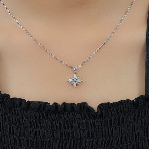 Marquise Cut Lab Diamond Floral Shape Pendant