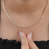 Round Lab Grown Diamond Tennis Necklace