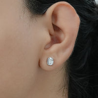 Old Mine Cushion Lab Diamond Stud Earrings