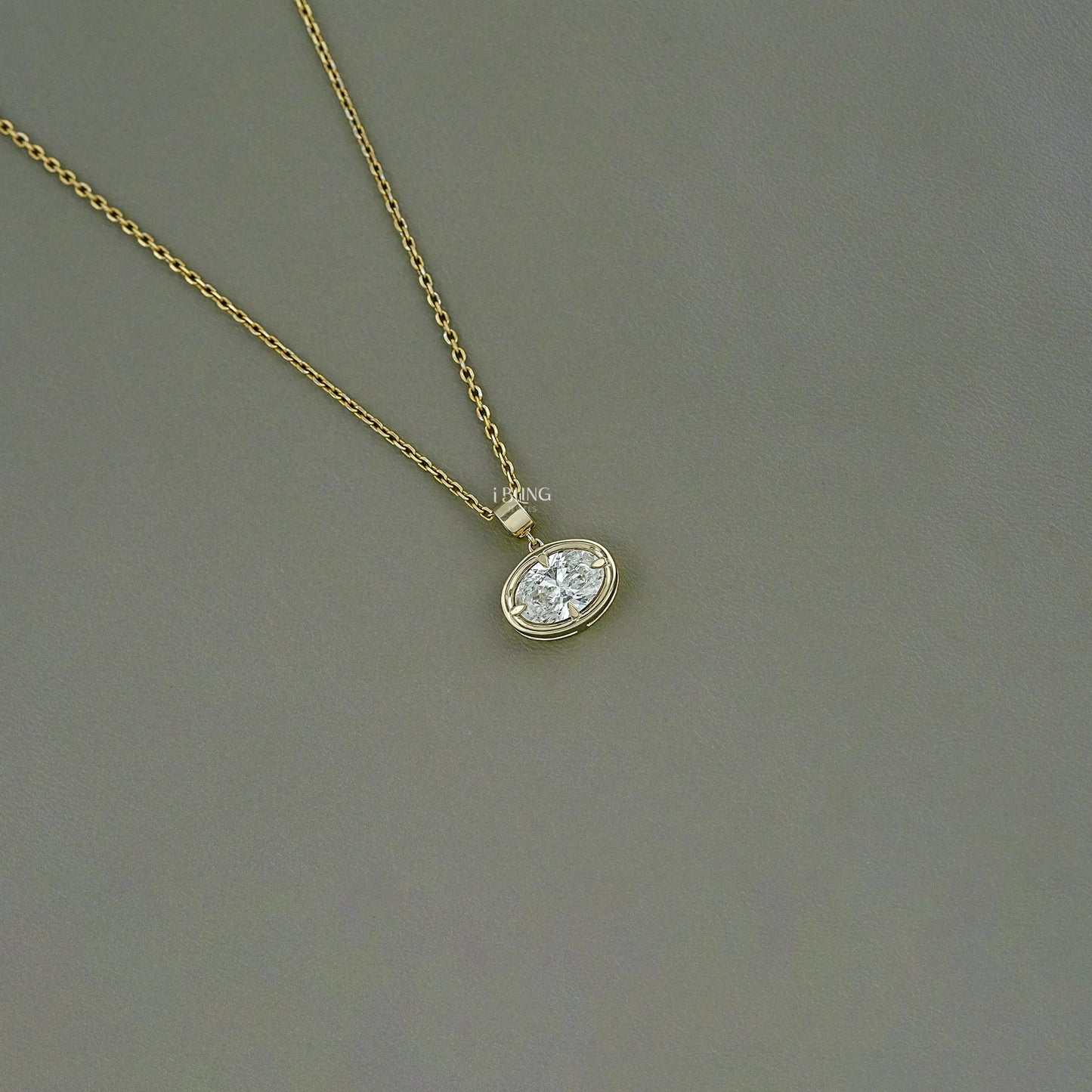 East West Oval Cut Lab Grown Diamond Pendant Pendants