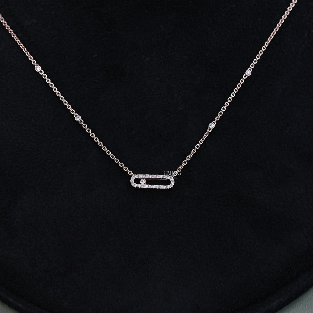Lab Grown Diamond Paper Clip Necklace