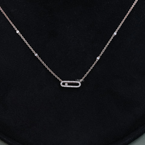Lab Grown Diamond Paper Clip Necklace
