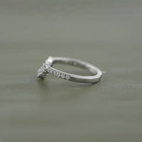Round Cut Lab Grown Diamond Curved Wedding Band