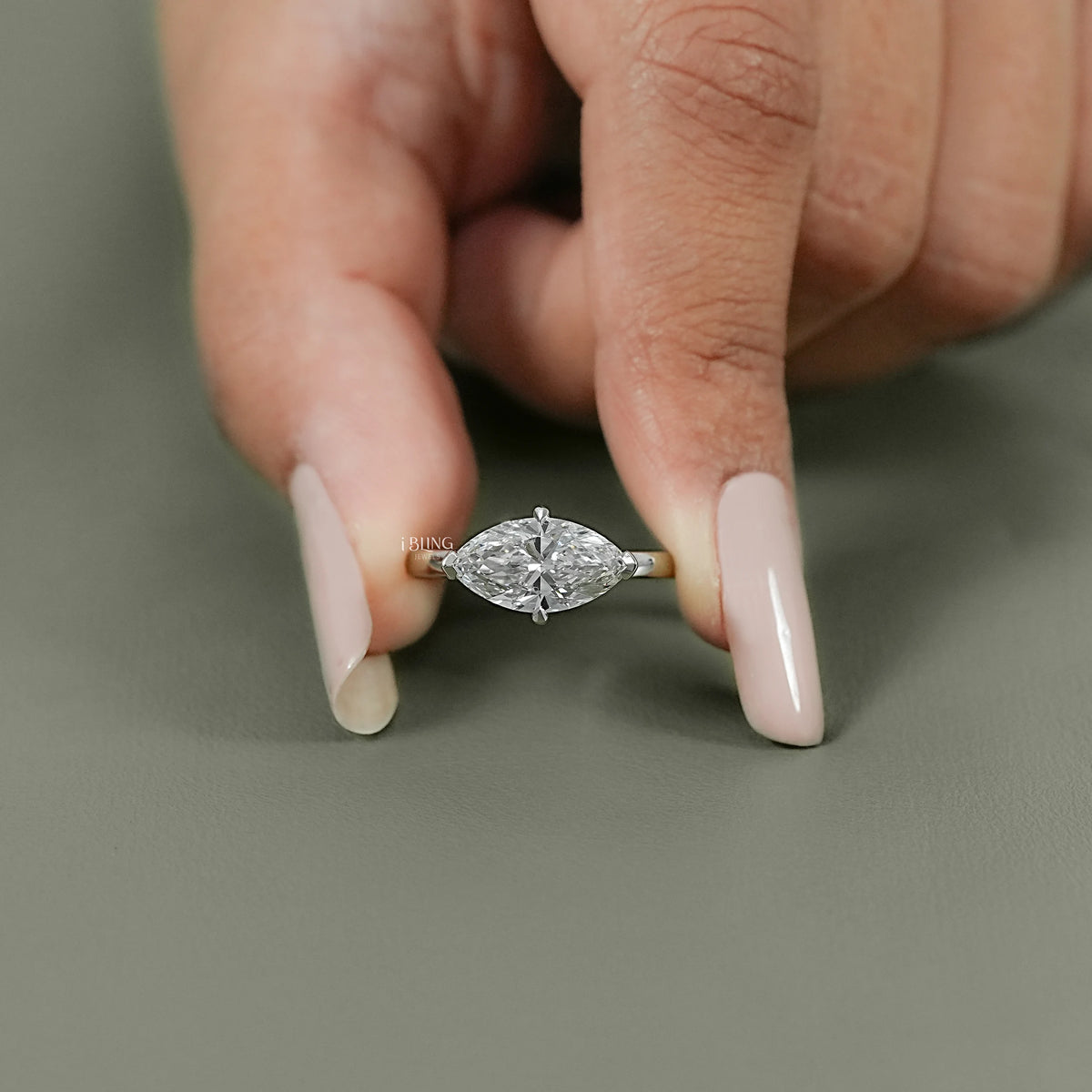East West Marquise Lab Grown Diamond Solitaire Ring Solitaire Ring