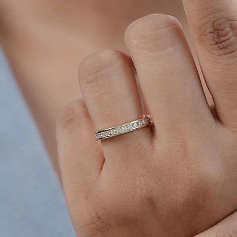Round Diamond Channel Set Eternity Wedding Band
