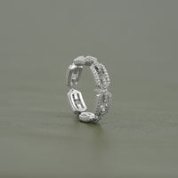 Round Cut Lab Diamond Chain Link Ring