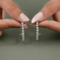Round Cut Lab Diamond Hoop Earrings