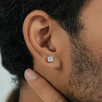 Cushion Cut Lab Diamond Push Back Stud Earrings