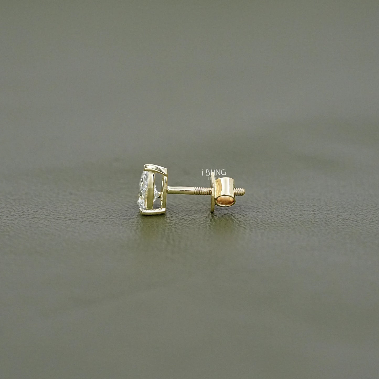 Pear Cut Lab Diamond Single Stud Men's Stud