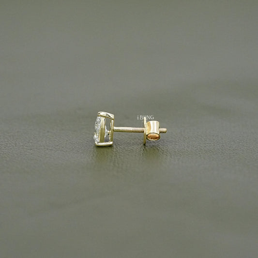 Pear Cut Lab Diamond Single Stud Men's Stud