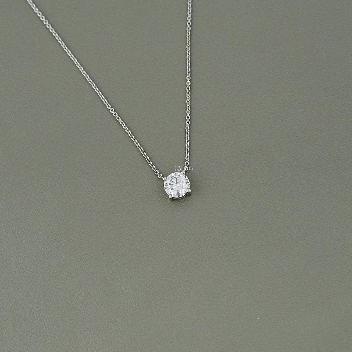 Round Cut Lab Diamond Solitaire Pendant