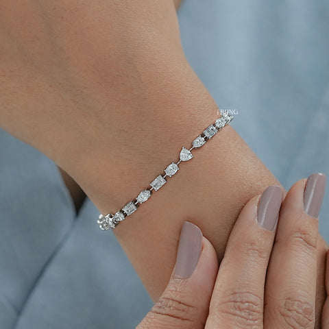 Multi Shape lab Diamond Tennis Bracelet