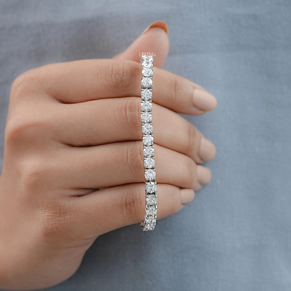 Round Cut Lab Diamond Tennis Bracelet