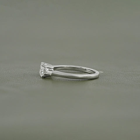 Round Cut Lab Diamond Three Stone Engagement Ring