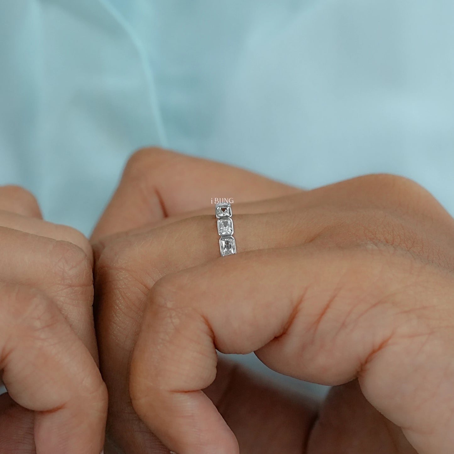 Radiant Lab Diamond Bezel Set Wedding Band