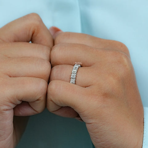 Emerald Lab Diamond Full Eternity Wedding Band