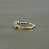 Round Lab Diamond Cluster Wedding Band