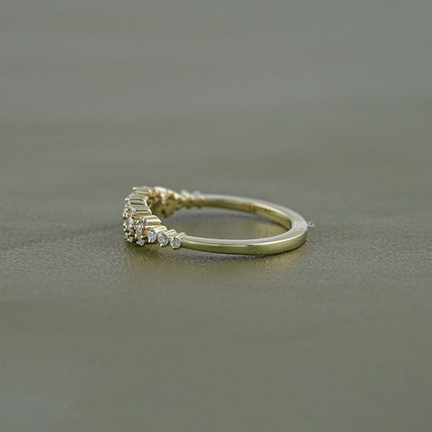 Round Lab Diamond Cluster Wedding Band