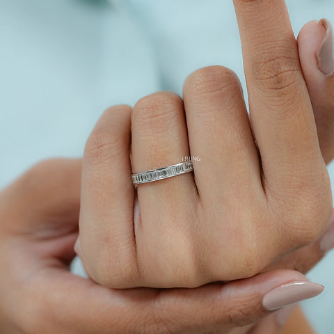 Baguette Cut Lab Diamond Full Eternity Wedding Band