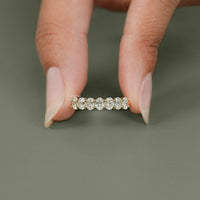 Oval Cut Lab Diamond Half Eternity Wedding Band