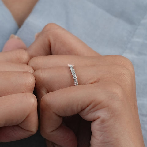 Round Lab Grown Diamond Pave Set Anniversary Band