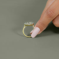 Rose Cut Round Diamond Halo Engagement Ring
