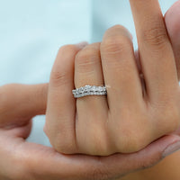 Round Cut Lab Diamond Curved Wedding Band