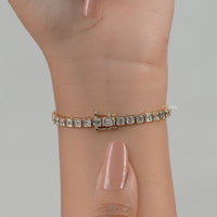 Asscher Cut Lab Diamond Bezel Set Tennis Bracelet