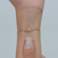 Round Cut Lab Grown Diamond Station Bracelet