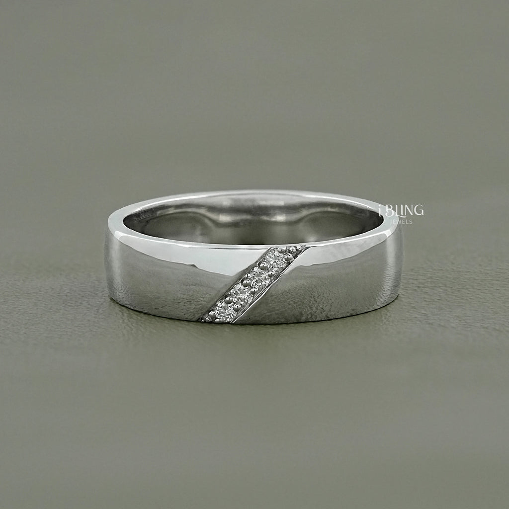 Round Cut Lab Grown Diamond Men's Wedding Band