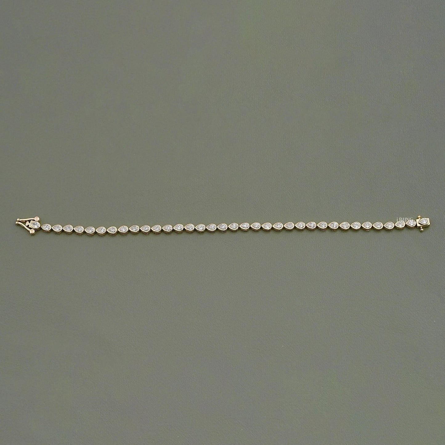 Pear Cut Lab Diamond Bezel Set Tennis Bracelet