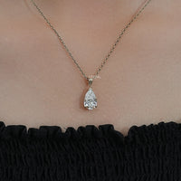 Pear Cut Lab Grown Diamond Solitaire Necklace