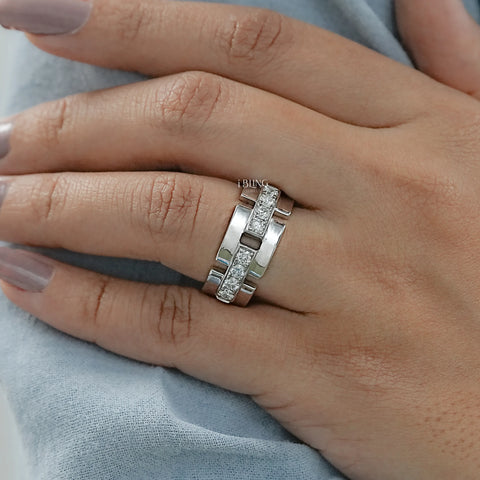 Round Cut Lab Grown Diamond Wedding Band