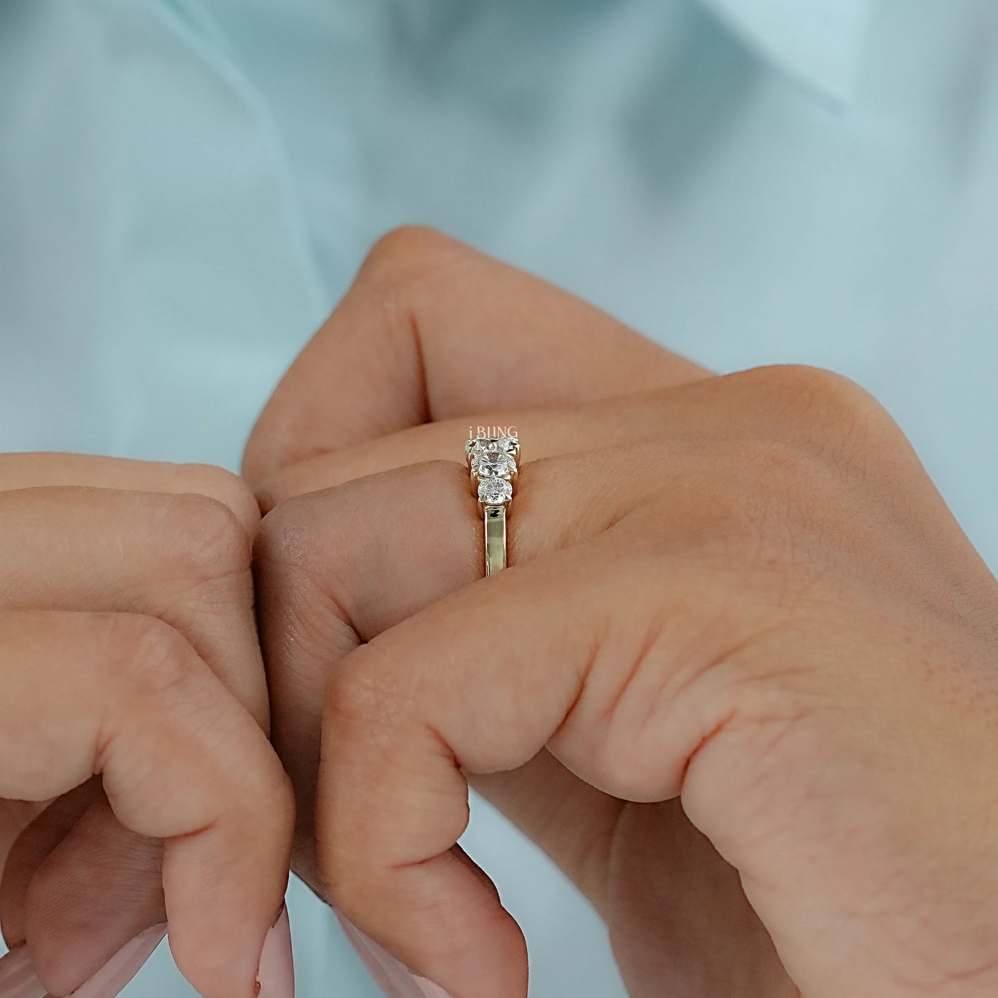 Round Lab Grown Diamond Five Stone Engagement  Ring