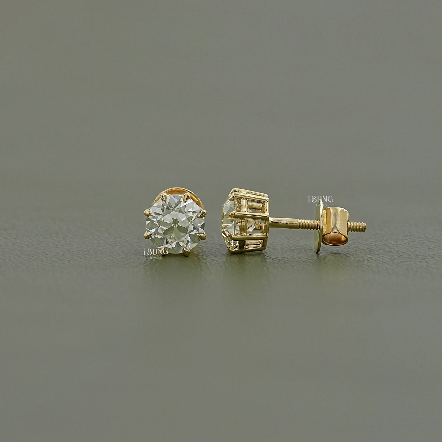 Round Cut Lab Diamond Stud Earrings Stud