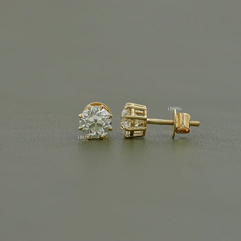 Round Cut Lab Diamond Stud Earrings