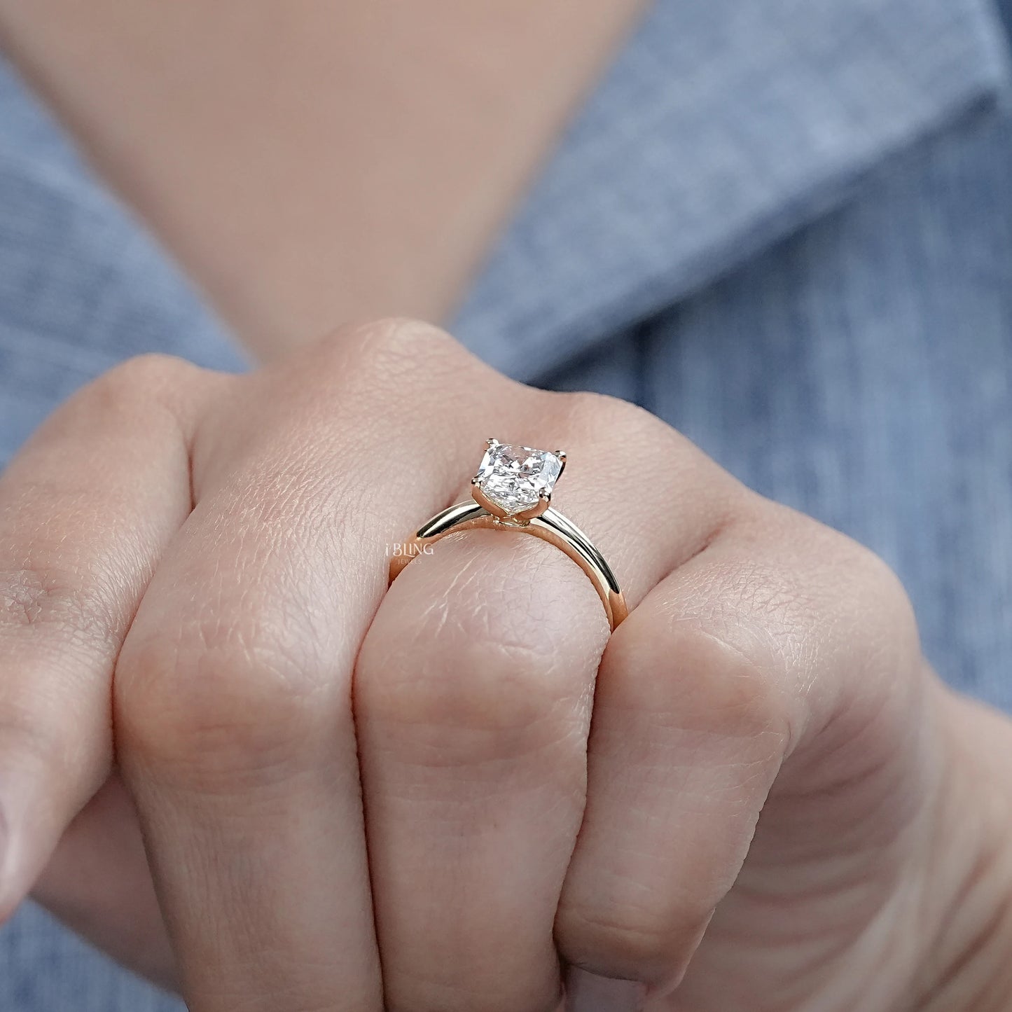 Radiant Cut Lab Diamond Solitaire Engagement Ring Solitaire Ring