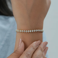 Heart Cut Lab Grown Diamond Tennis Bracelet