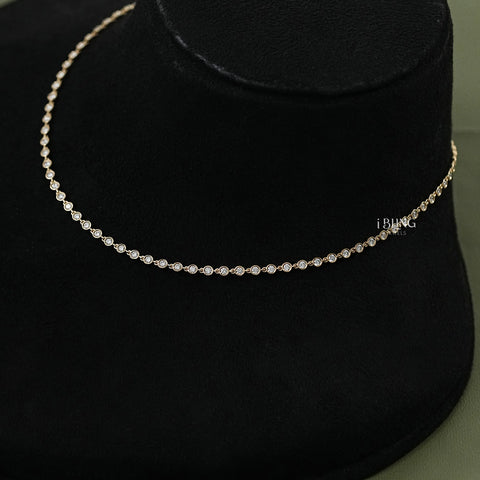 Round Lab Grown Diamond Tennis Necklace