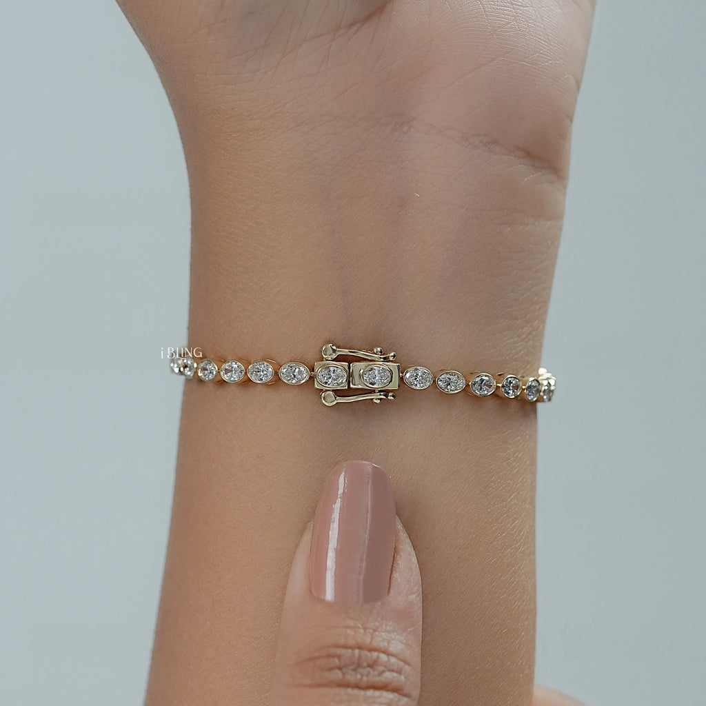 Oval Cut Lab Grown Diamond Tennis Bracelet