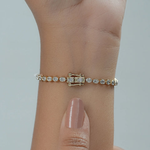 Oval Cut Lab Grown Diamond Tennis Bracelet