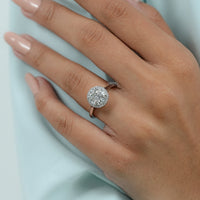 Round Cut Lab Diamond Halo Engagement Ring