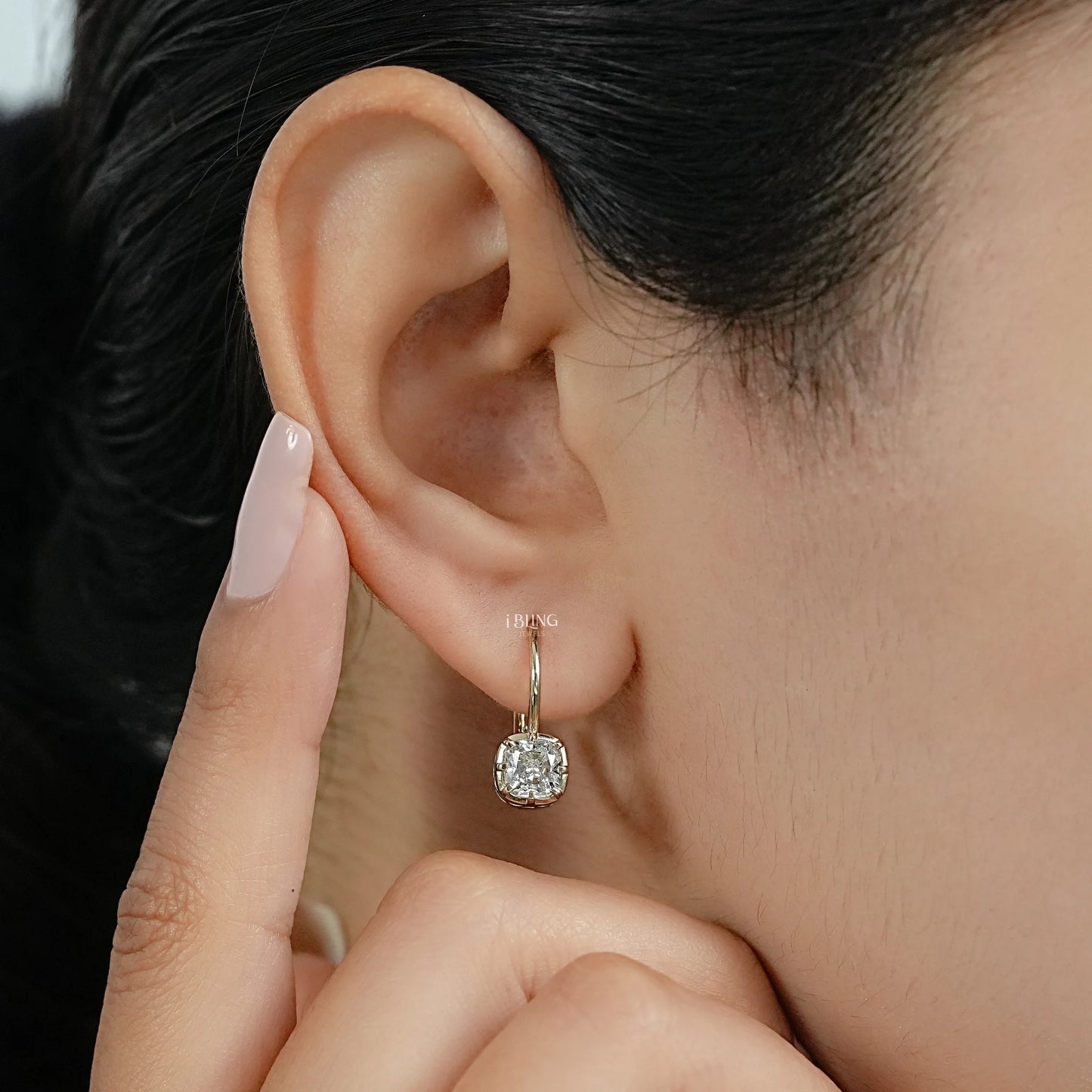Cushion Lab Grown Diamond Hoop Earrings