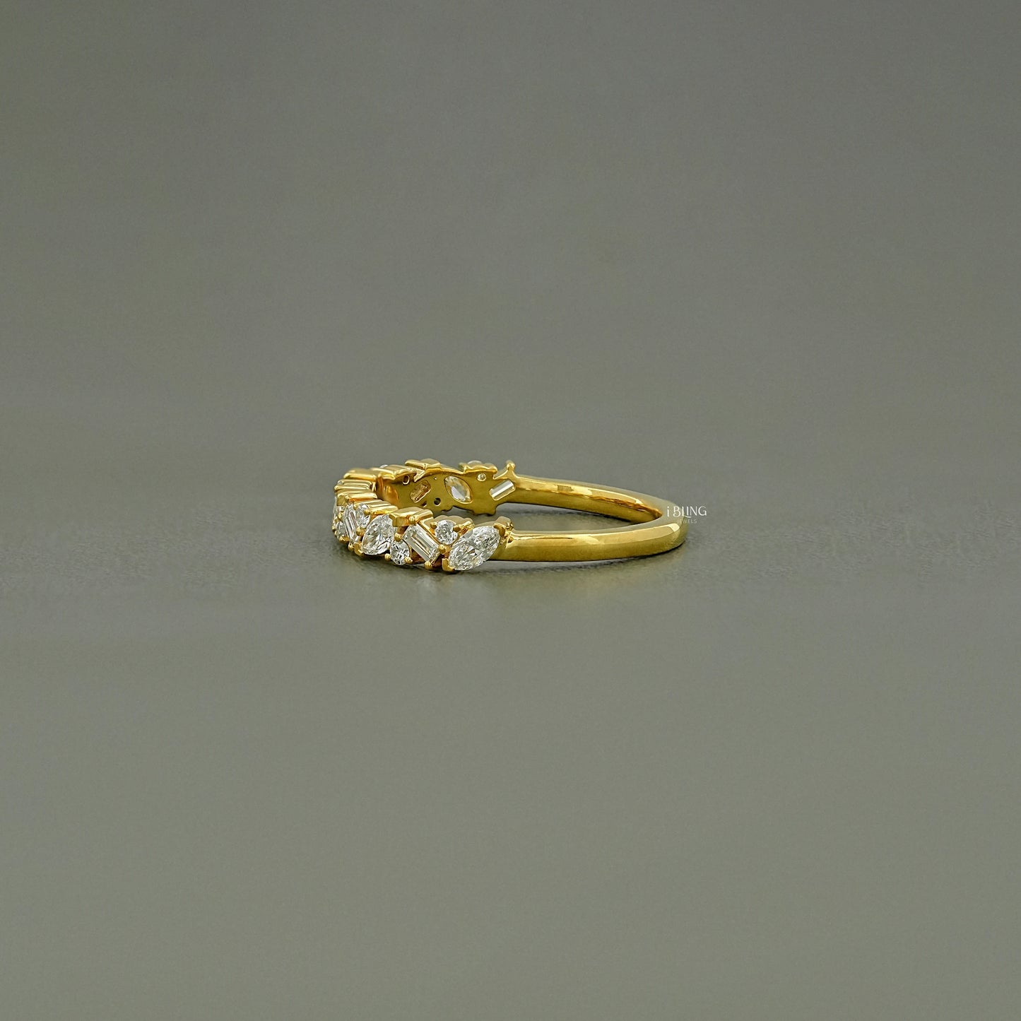 Multi Shape Lab Diamond Half Eternity Band