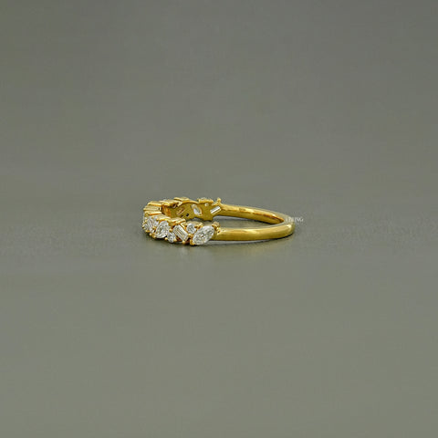 Multi Shape Lab Diamond Half Eternity Band