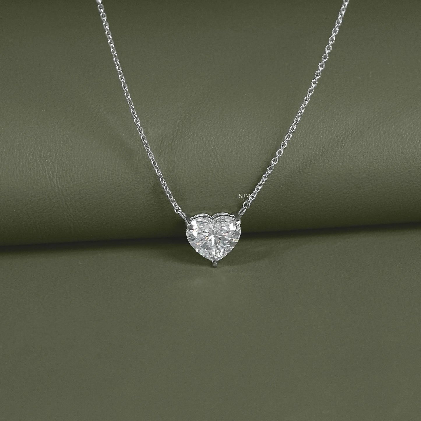 Heart Cut Lab Grown Diamond Solitaire Pendant