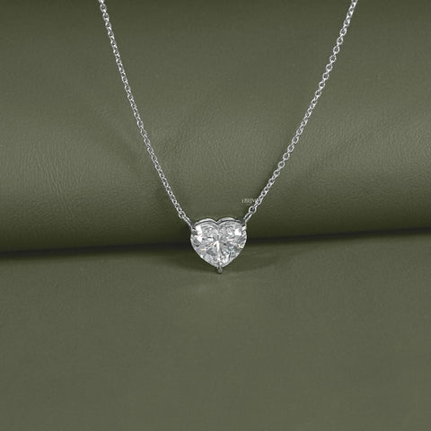 Heart Cut Lab Grown Diamond Solitaire Pendant